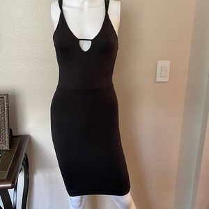 Bear Dance Strappy Black Open Back Dress
